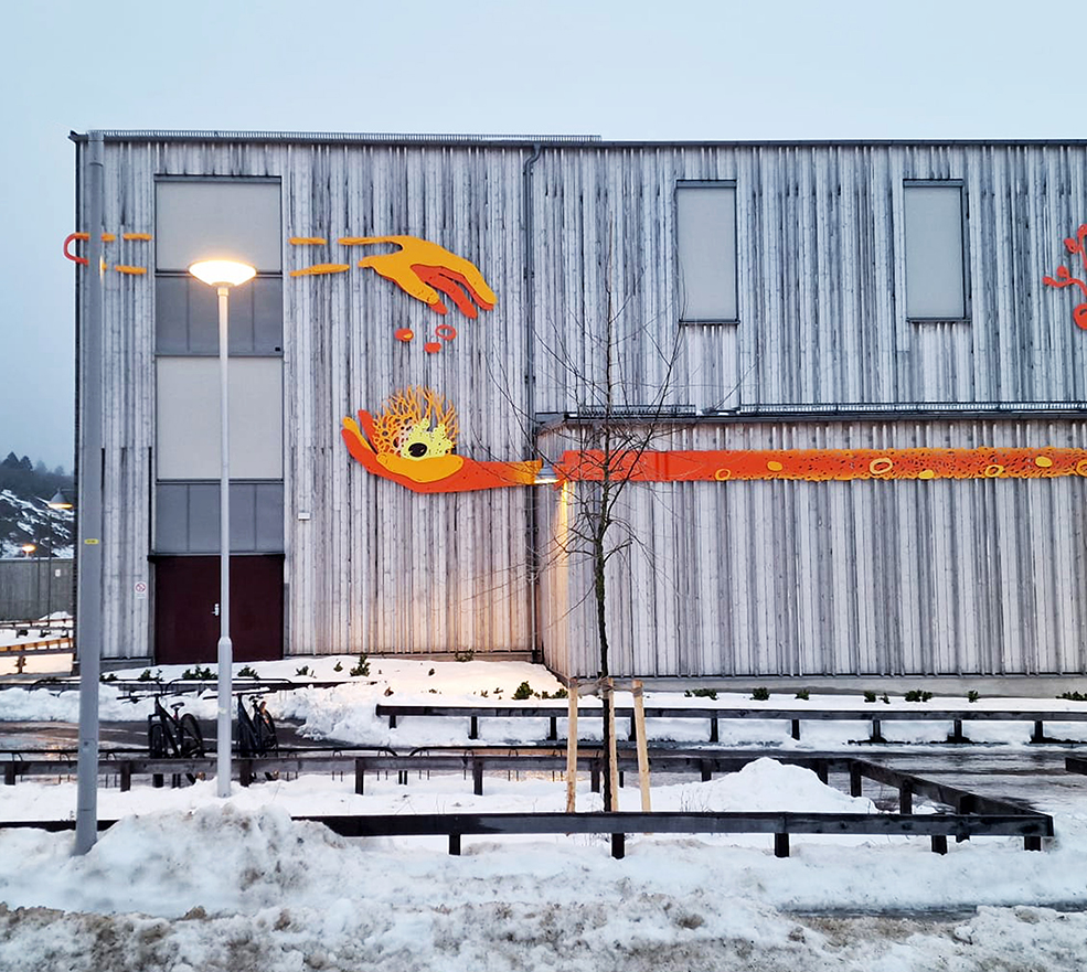 Konstnärlig gestaltning av Josefine Åhs Lagerberg till Skårbyskolan i Kungsbacka kommun